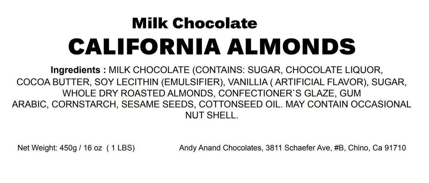 Andy Anand Premium California Almond Chocolate – Almonds Covered in Gourmet Chocolate, 60% Cocoa Butter, Gift Box for Chocolate Enthusiasts