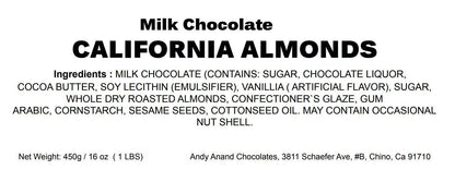 Andy Anand Premium California Almond Chocolate – Almonds Covered in Gourmet Chocolate, 60% Cocoa Butter, Gift Box for Chocolate Enthusiasts
