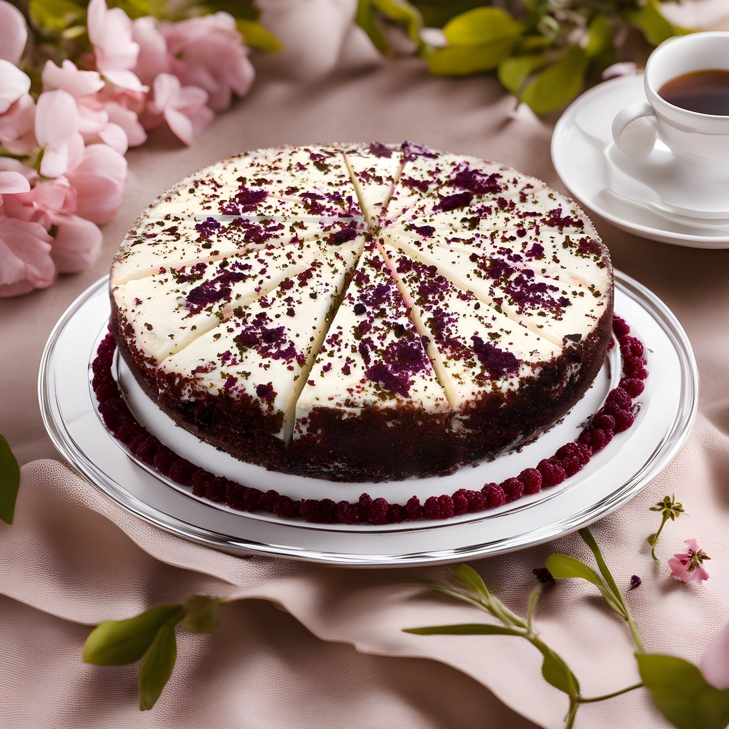 Andy Anand Red Velvet Cheesecake 9" Freshly Baked Classic Cheesecake - A Timeless Dessert for Any Occasion (2 lbs)