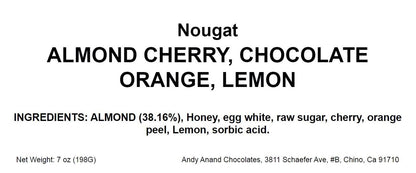 Andy Anand Roasted Almond Nougat Turron Candy-Brittle & Soft Nougat with Cherry, Chocolate Orange & Lemon, 20 bite-sized Turron Candy - A Traditional Spanish Treat - 7 Oz