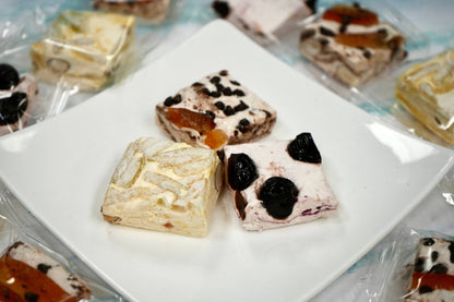 Andy Anand Roasted Almond Nougat Turron Candy-Brittle & Soft Nougat with Cherry, Chocolate Orange & Lemon, 20 bite-sized Turron Candy - A Traditional Spanish Treat - 7 Oz