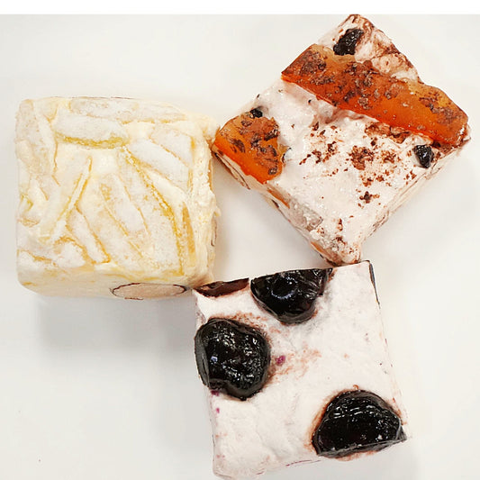 Andy Anand Roasted Almond Nougat Turron Candy-Brittle & Soft Nougat with Cherry, Chocolate Orange & Lemon, 20 bite-sized Turron Candy - A Traditional Spanish Treat - 7 Oz