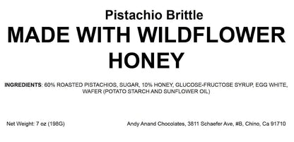 Andy Anand Roasted Pistachio Soft Turron Nougat, 7 oz – Spanish Homemade-Style, Wildflower Honey, Gluten-Free Gourmet Snack Gift Box