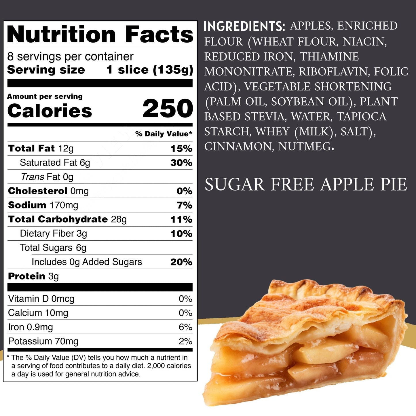 Andy Anand Sugar-Free Apple Pie, 2.9 lb – Keto & Diabetic-Friendly, Real Apples & Cinnamon, Flaky Crust, No Added Sugar, Birthday Gift Box
