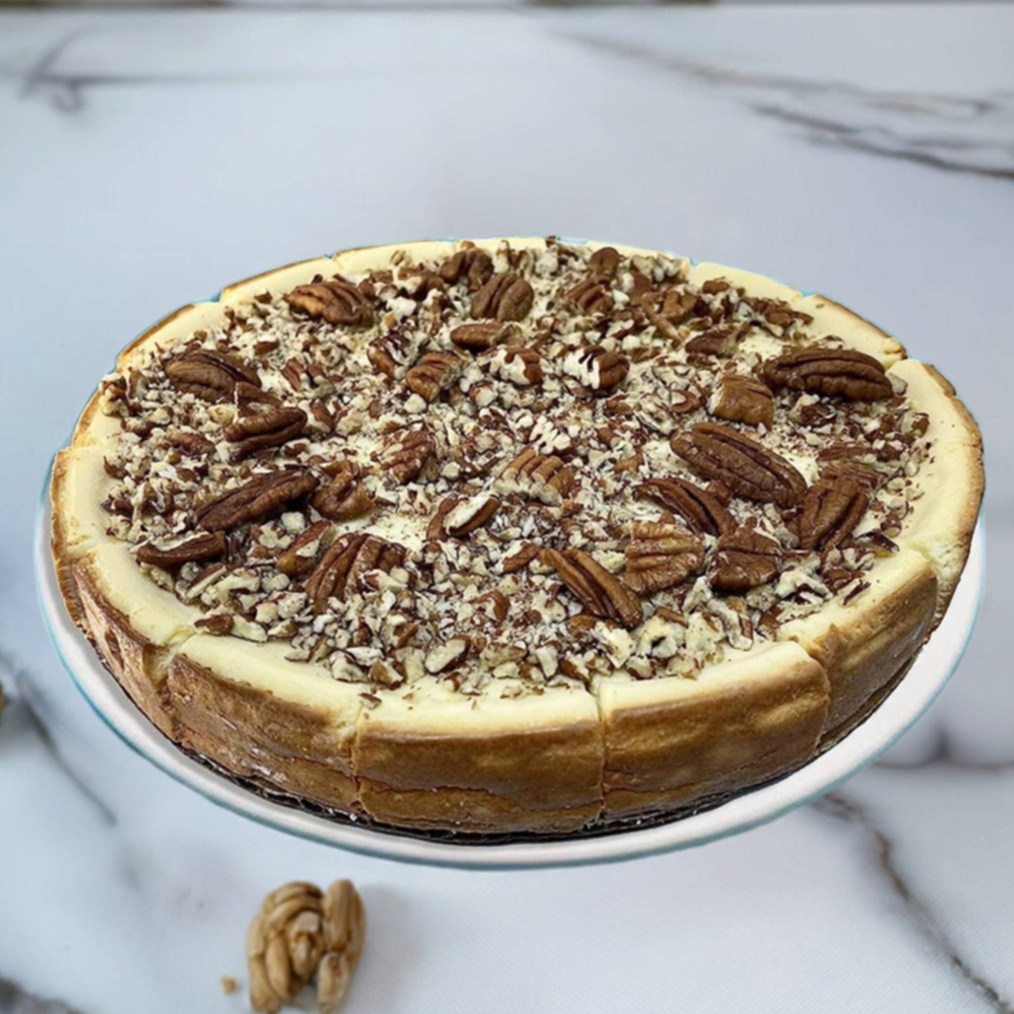Andy Anand Sugar Free Caramel Walnut Cheesecake 9" - Topping With Real Walnuts, Luxurious Gourmet, Best Cheese Cake For Celebrations & Dessert Lovers (2 lbs)