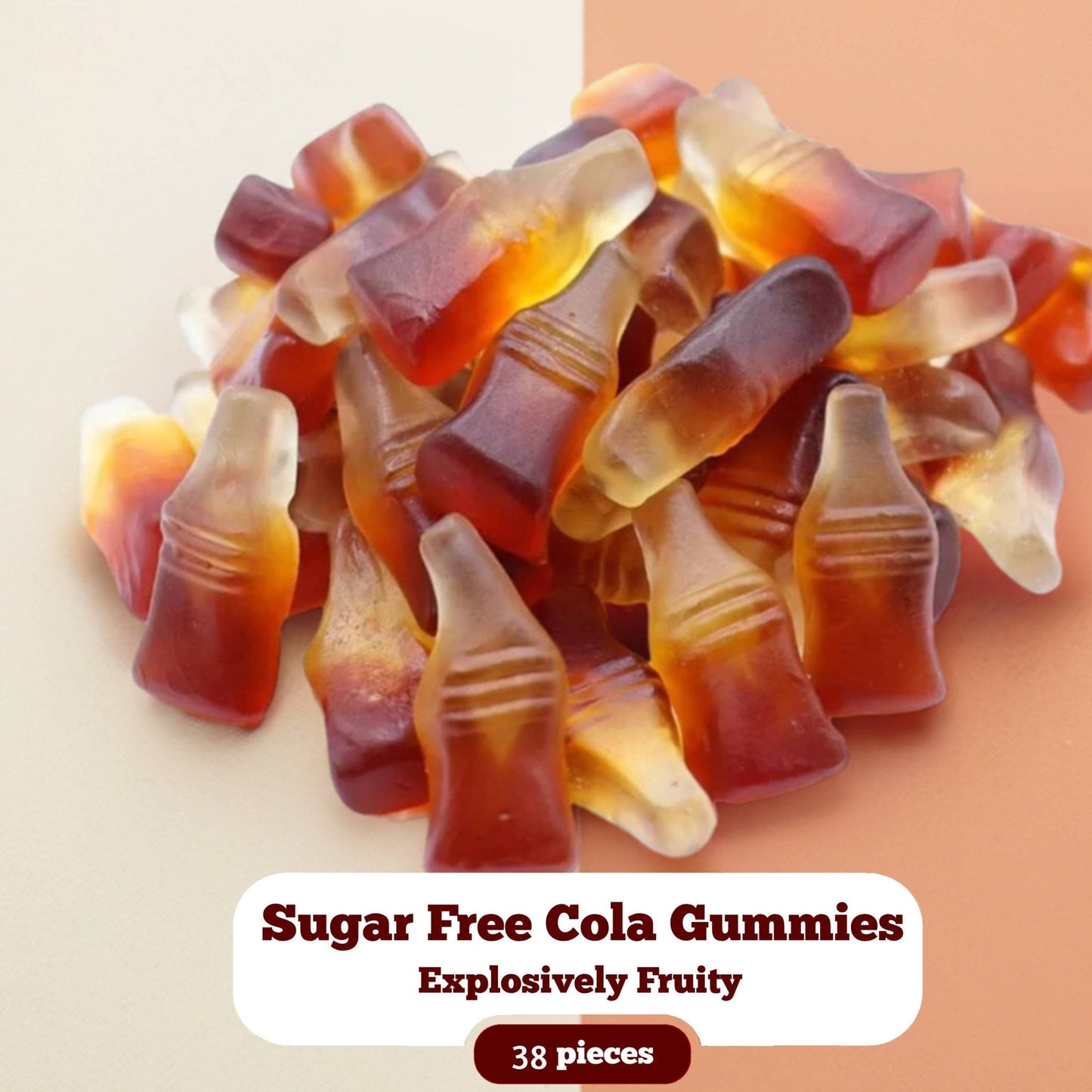 Andy Anand Sugar Free Cola Gummies - Chewy, Fruity, Gluten Free Candy Made in Europe, Snacking, Perfect for Parties | Perfect for Chocolate Lovers, Movie Nights and Everyday Indulgence (38 Pcs 7 Oz)