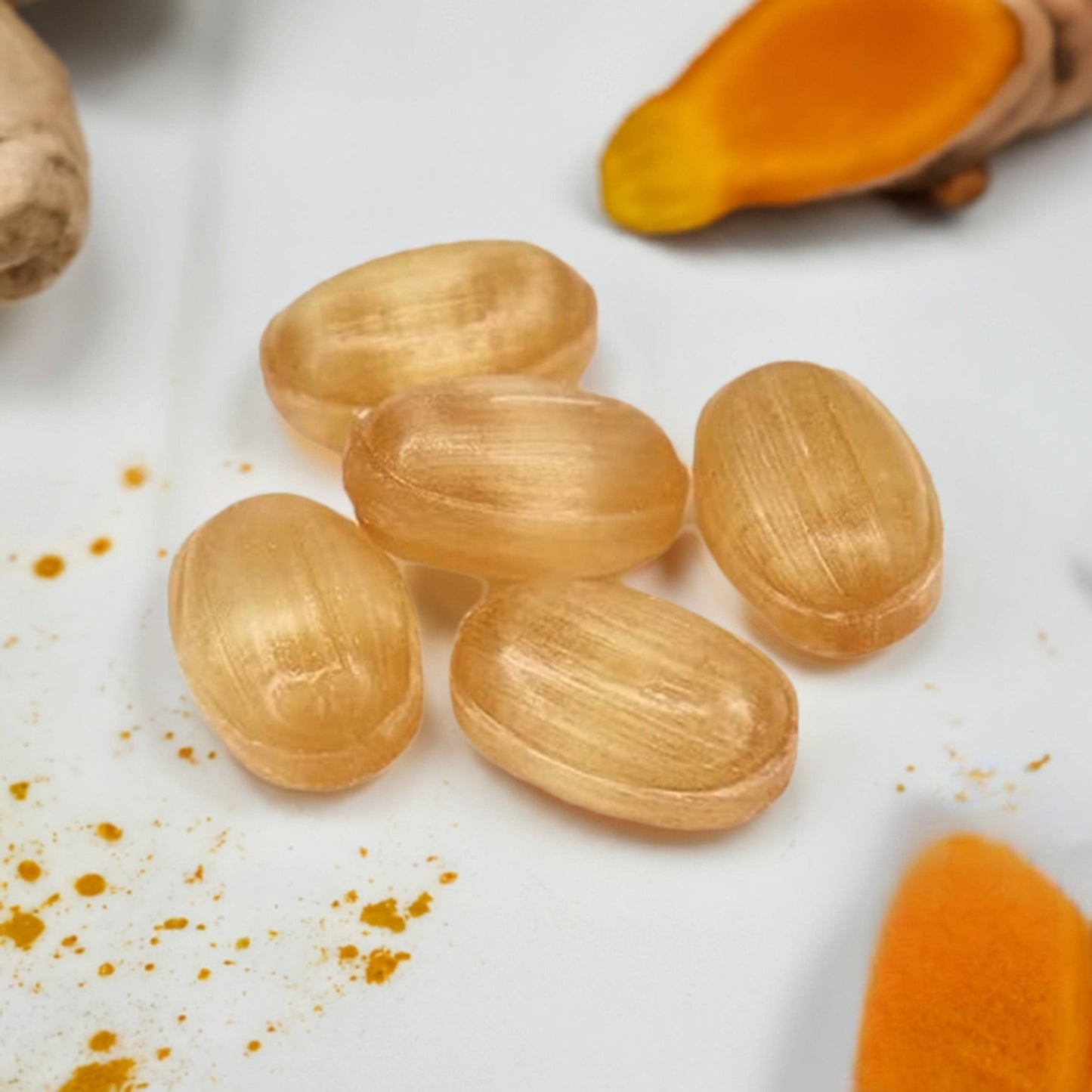 Andy Anand Sugar Free Ginger Turmeric Hard Candy – 50 Pcs (7 Oz) | Gluten-Free, Low Calorie, Keto & Vegan Friendly | European Gourmet Confection for Healthy Snacking & Wellness