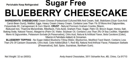 Andy Anand Sugar & Gluten Free Blueberry Cheesecake 9" - Decadent Taste in Every Slice, Best sugar free and gluten free Cheese Cake  Near Me For Christmas Celebrations & Dessert Lovers (2.8 lbs)