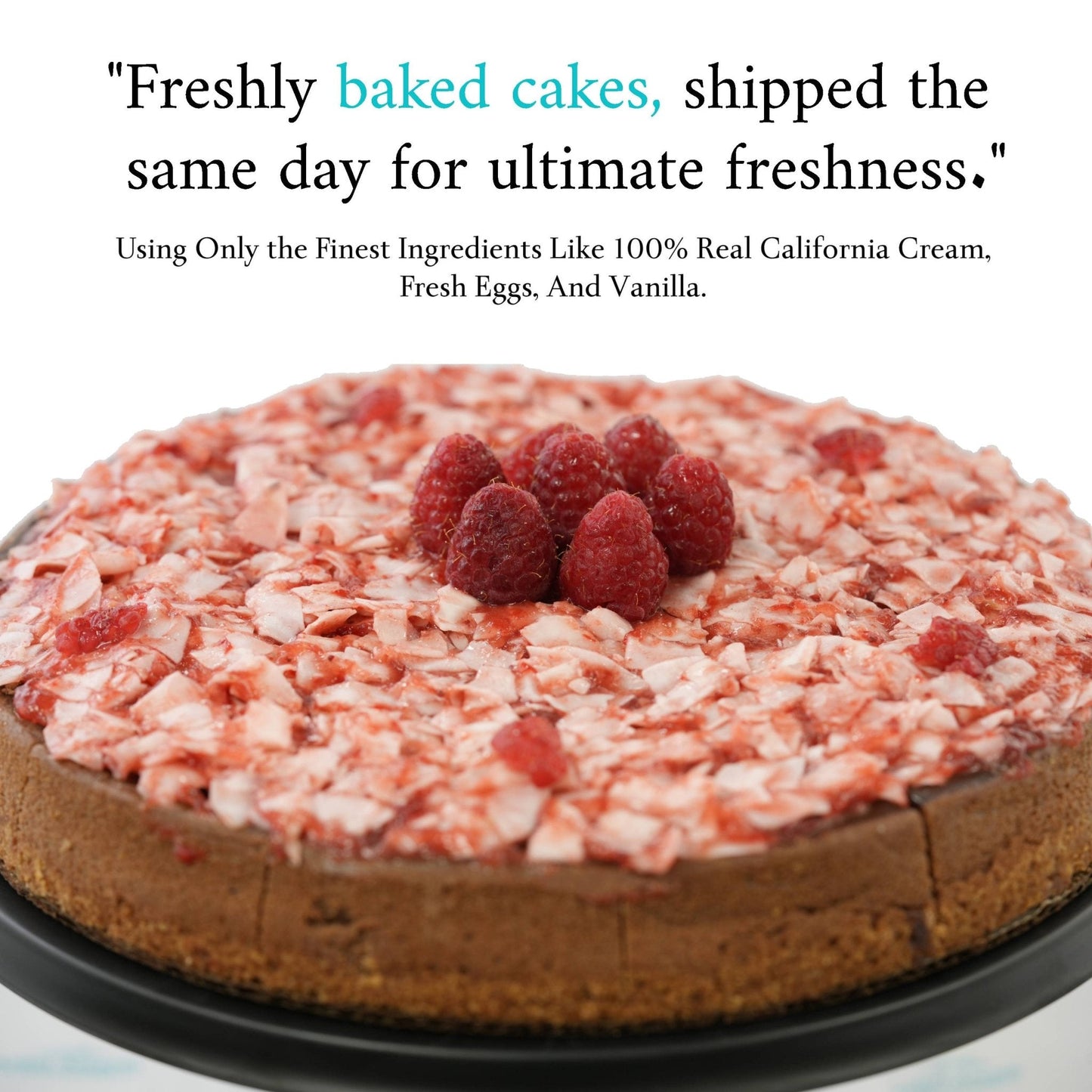 Andy Anand Sugar Free Raspberry Coconut Chocolate Cheesecake 9" with Real Chocolate Truffles: Homemade Taste Without Sugar, Perfect Diabetic Friendly Cheese Cake For Celebrations & Dessert Lovers - 2.8 lbs