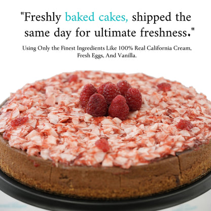 Andy Anand Sugar Free Raspberry Coconut Chocolate Cheesecake 9" with Real Chocolate Truffles: Homemade Taste Without Sugar, Perfect Diabetic Friendly Cheese Cake For Celebrations & Dessert Lovers - 2.8 lbs