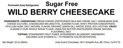 Andy Anand Sugar-Free Wild Berry Cheesecake, 9-Inch – Diabetic-Friendly, California Cream Cheese, Strawberry, Blueberry & Raspberry Gift Box