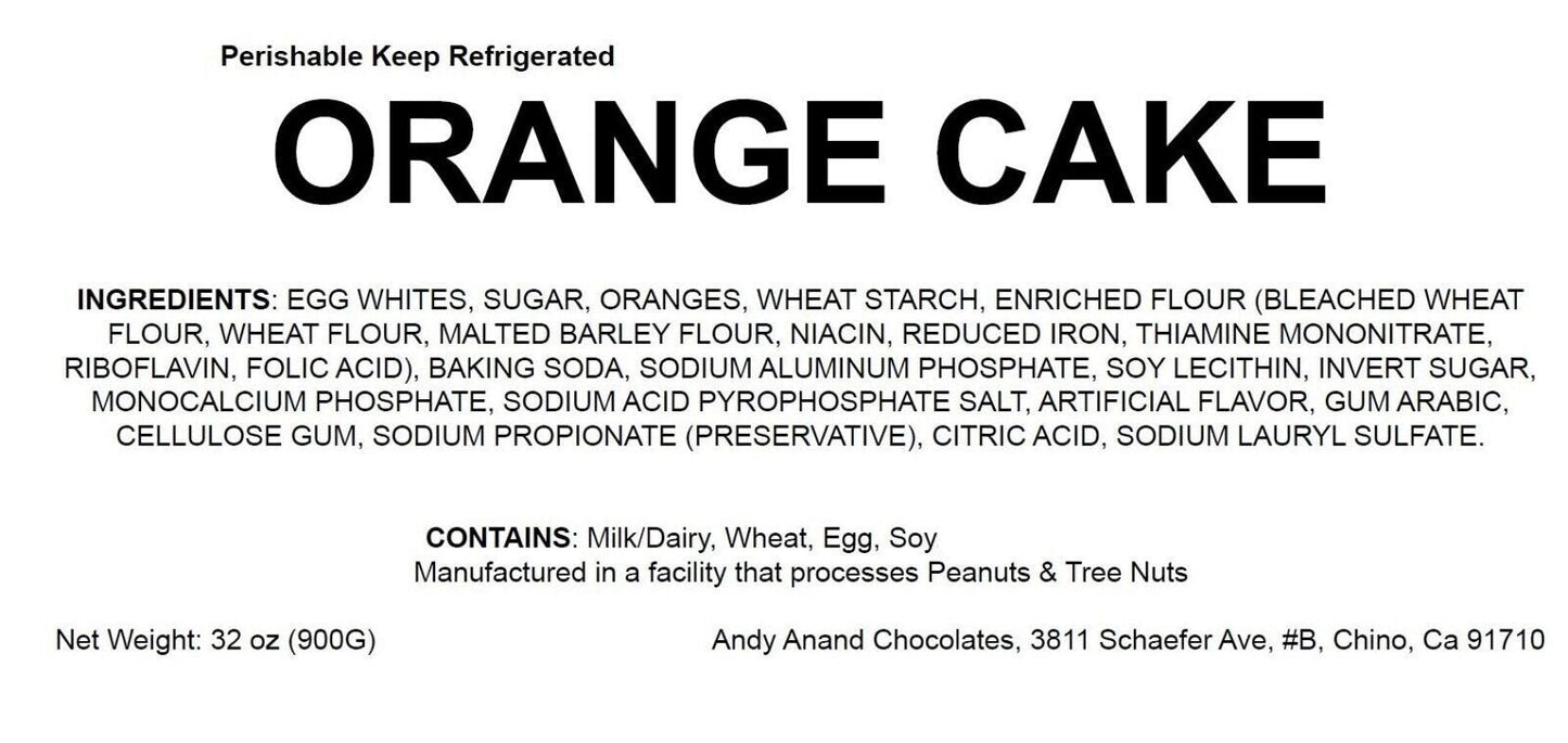 Andy Anand Orange Cake 9" - Crafted To Perfection, Traditional Homemade Cakes For Birthday, Anniversary - Divine Cake Delights (2 lbs)