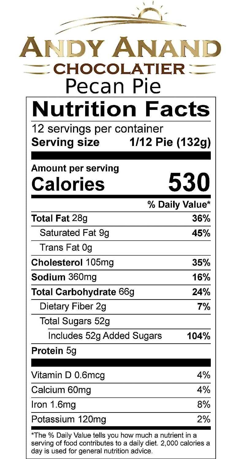 Andy Anand Traditional Pecan Pie 10" - 3.5 lbs, Freshly Made With Natural Ingredients, Natural Goodness Doorstep Delivery