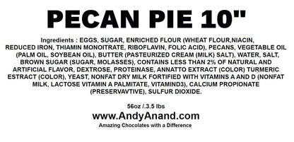Andy Anand Traditional Pecan Pie 10" - 3.5 lbs, Freshly Made With Natural Ingredients, Natural Goodness Doorstep Delivery