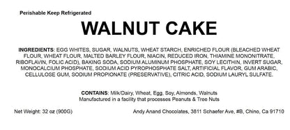 Andy Anand Walnut Cake 9 Inch - Daily Freshly Baked Moist Decadent Cakes From Bakery - Divine Cake Delights (2 lbs)