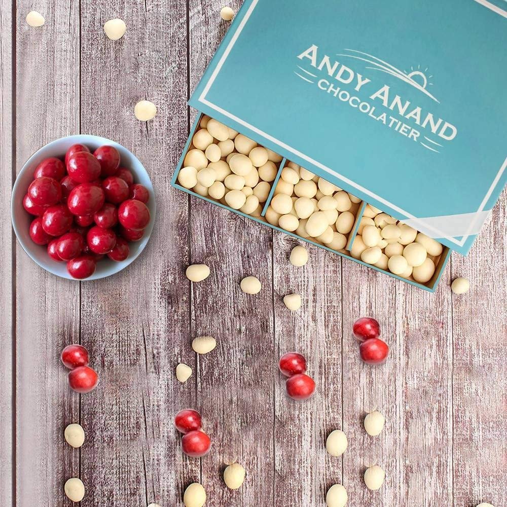 Andy Anand White Chocolate Cranberry - White Chocolate covered California Cranberries 1 lbs, Decadent Chocolates