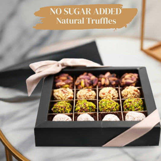 Andy Anand Sugar Free Truffles Natural Dates Pistachio Hazelnut Coconut 16 Pcs, Amazing, Delicious