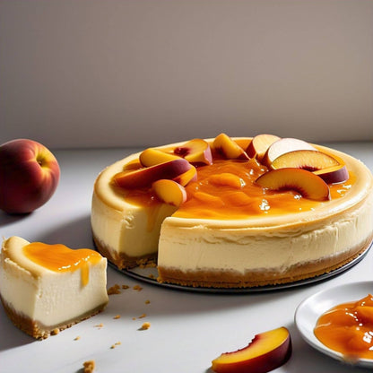 Andy Anand's Sugar Free Peach Cheesecake 9" - Bakery Desserts, Scrumptiously Sweet, Best Cheese Cake For  Celebrations & Dessert Lovers (2 lbs)