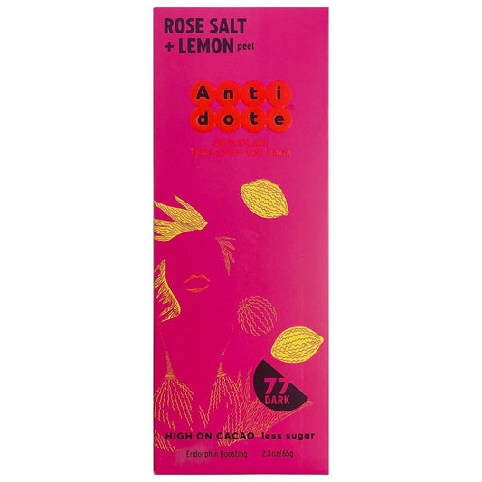 Antidote Chocolate - 'Rose Salt & Lemon' Bar (65G | 77%)