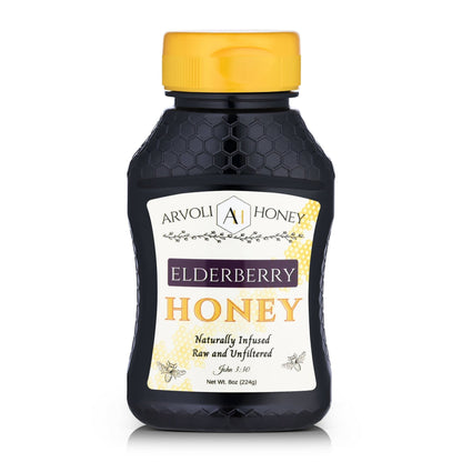 Arvoli Honey Elderberry Infused Honey Bottle - 8oz