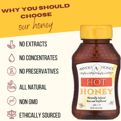 Arvoli Honey Hot Honey Bottle - 8 oz