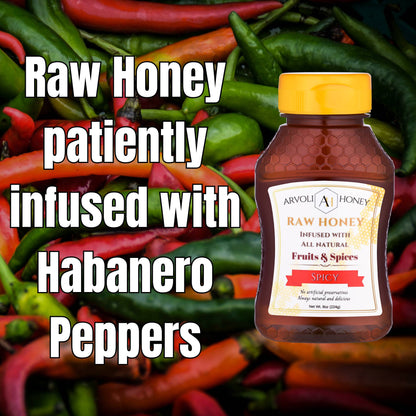 Arvoli Honey Hot Honey Bottles - 12 bottles x 8 oz