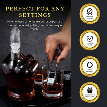 Middle Finger Whiskey Decanter Set with Glasses