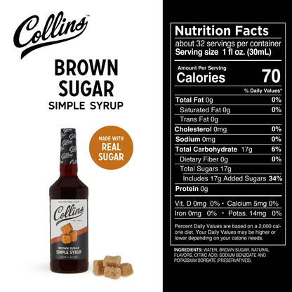 Real Brown Sugar Cocktail Simple Syrup 32 oz