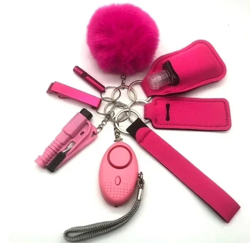 Safety Keychain Full Set, Self Defense Security Keychain Set with Personal Alarm Protective Keychain Accessories for Women Girls