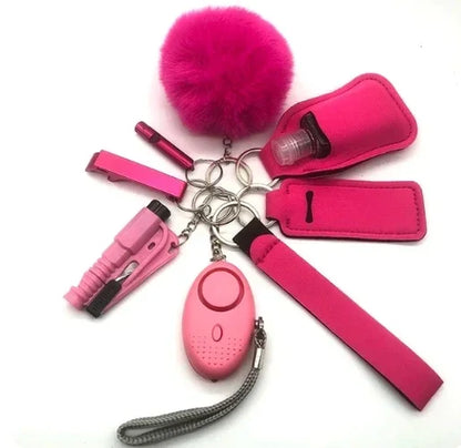 Safety Keychain Full Set, Self Defense Security Keychain Set with Personal Alarm Protective Keychain Accessories for Women Girls