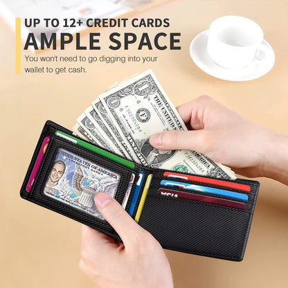 RUNBOX Slim Leather Wallet w/ RFID & 11 Card Slots