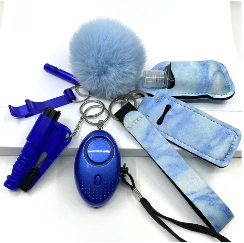Safety Keychain Full Set, Self Defense Security Keychain Set with Personal Alarm Protective Keychain Accessories for Women Girls