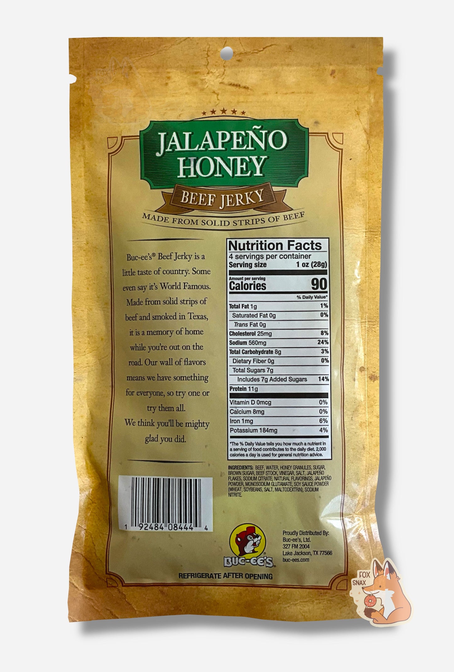 Buc-ee's Jalapeño Honey Beef Jerky