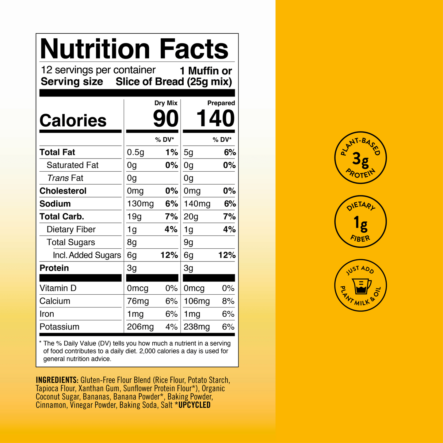 Bake Me Healthy Banana Bread & Muffin Plant-Based Baking Mix Case - 6 Bags