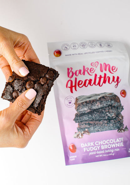 Bake Me Healthy Dark Chocolate Fudgy Brownie Plant-Based Baking Mix Case - 6 Bags