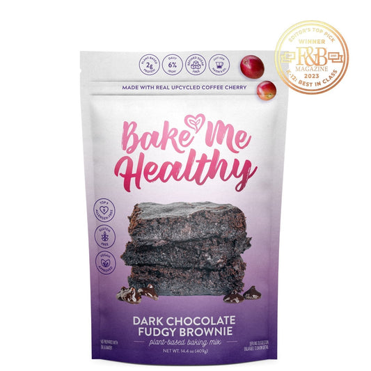 Bake Me Healthy Dark Chocolate Fudgy Brownie Plant-Based Baking Mix Case - 6 Bags