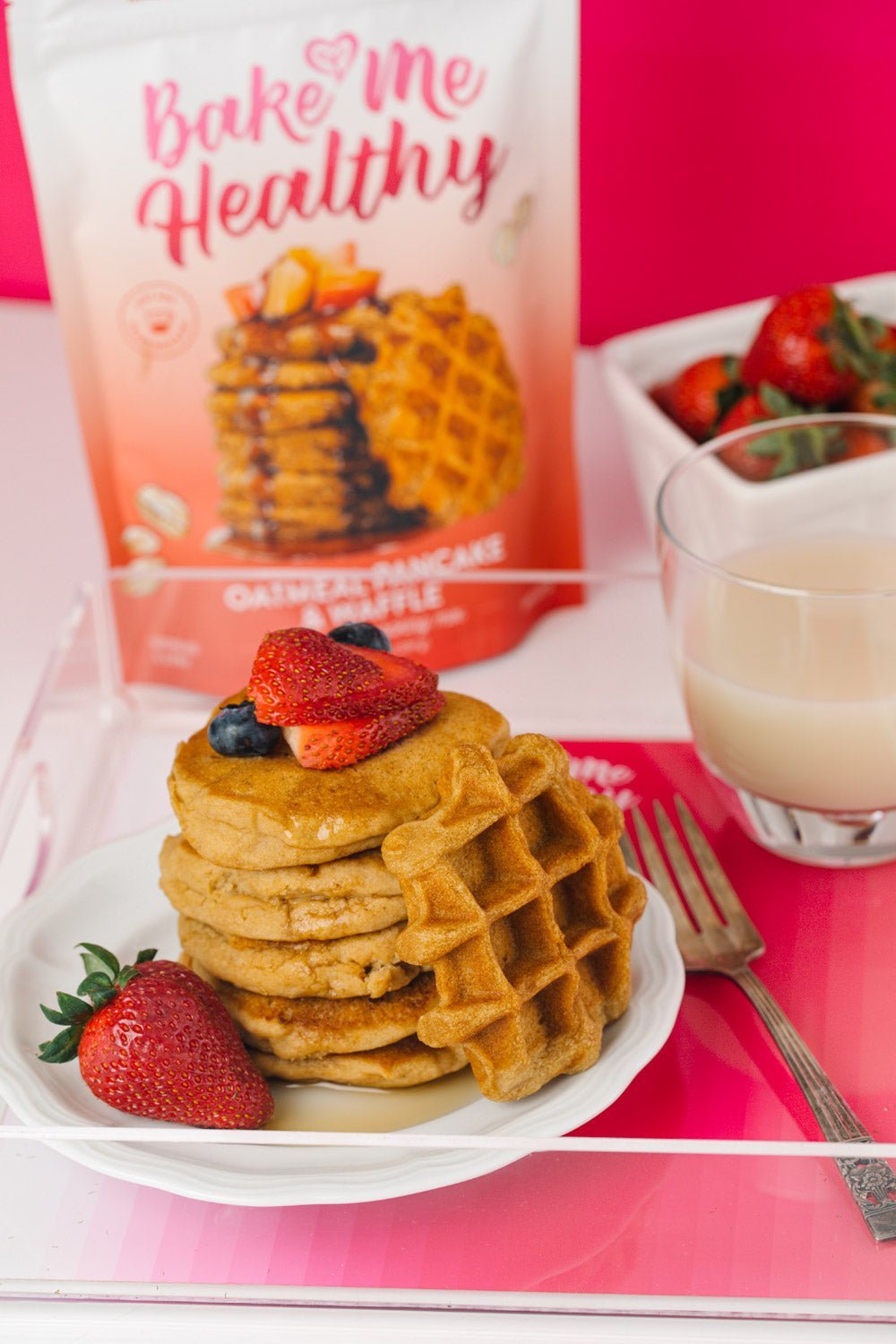 Bake Me Healthy Oatmeal Pancake & Waffle Plant-Based Baking Mix Case - 6 Bags