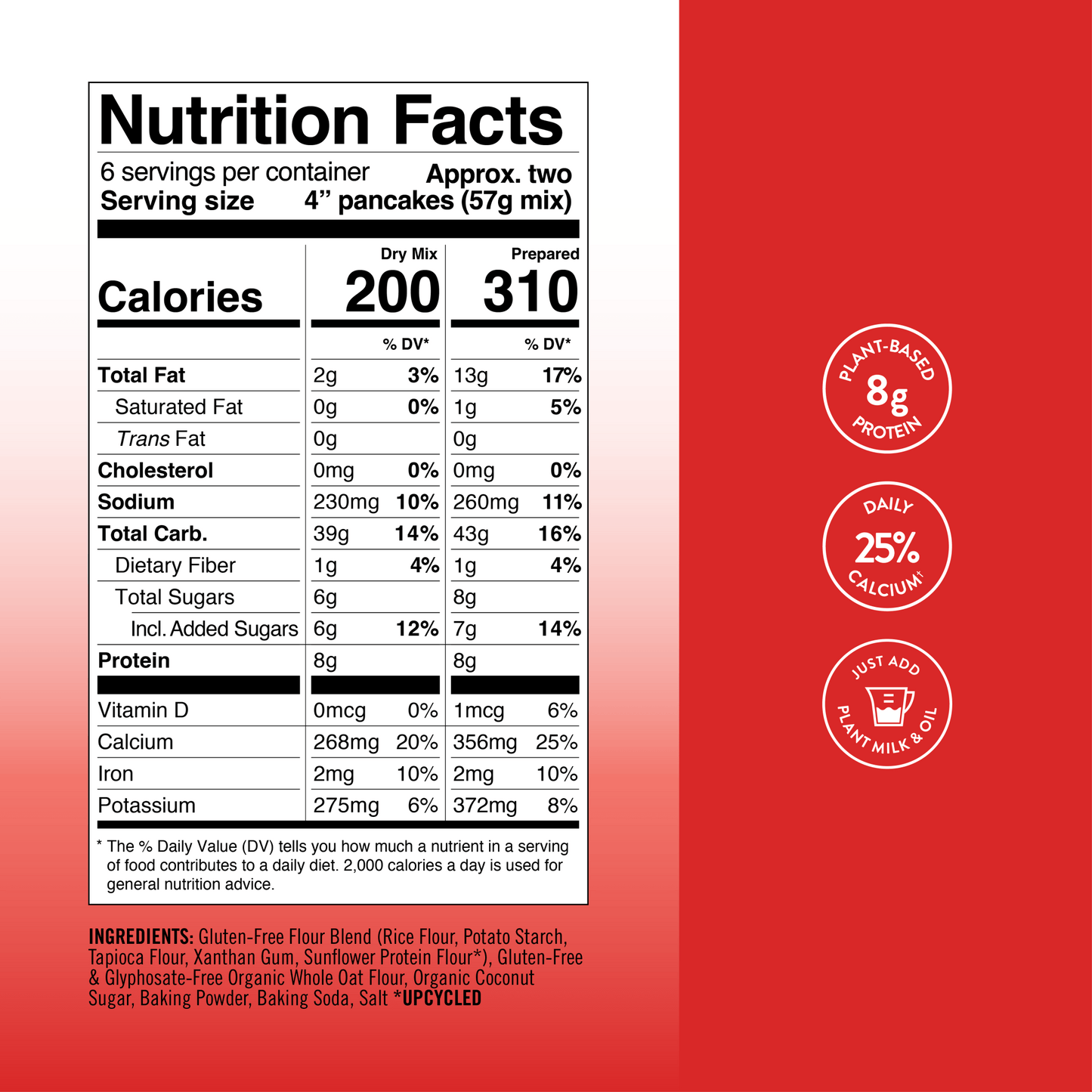 Bake Me Healthy Oatmeal Pancake & Waffle Plant-Based Baking Mix Case - 6 Bags