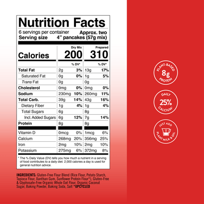 Bake Me Healthy Oatmeal Pancake & Waffle Plant-Based Baking Mix Case - 6 Bags