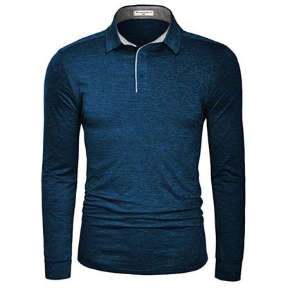 Men'S Solid Shirts New Style Casual Tshirts Polyester Henley Golf Polo Quick Dry Breathable Anit-Wrinkle Full Long Sleeve T-Shrit Tops New Arrival Summer Autumn Tee Menswear Underwear Plain Fabric
