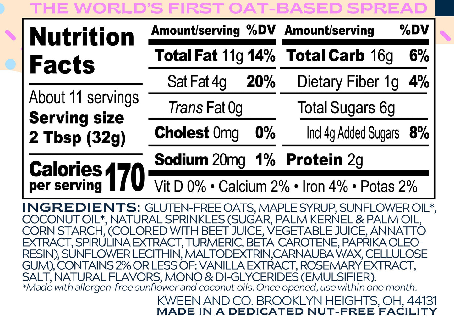 Birthday Cake Granola Butter by Oat Haus