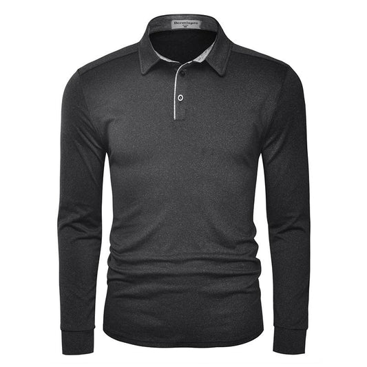 Men'S Solid Shirts New Style Casual Tshirts Polyester Henley Golf Polo Quick Dry Breathable Anit-Wrinkle Full Long Sleeve T-Shrit Tops New Arrival Summer Autumn Tee Menswear Underwear Plain Fabric
