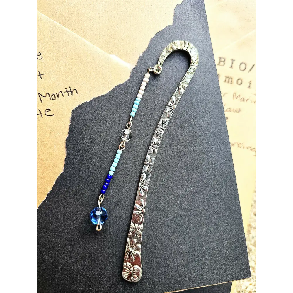 Beaded Metal Hook Bookmark - Handmade
