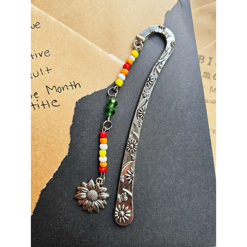 Beaded Metal Hook Bookmark - Handmade