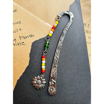 Beaded Metal Hook Bookmark - Handmade