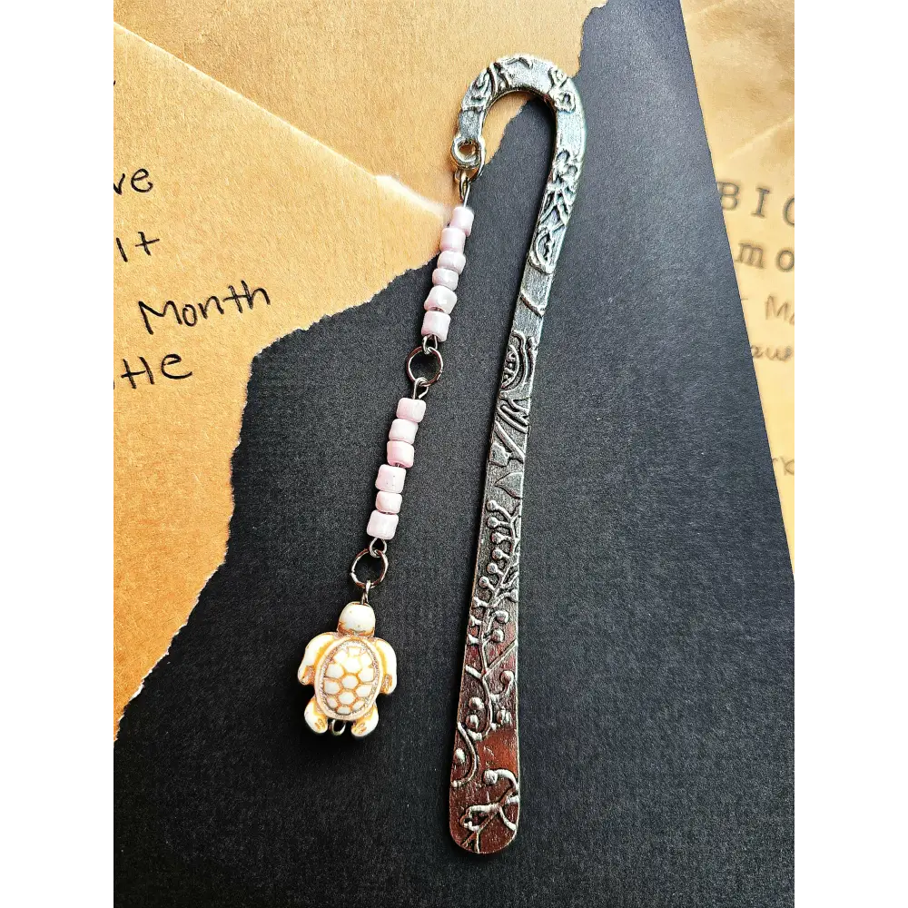 Beaded Metal Hook Bookmark - Handmade