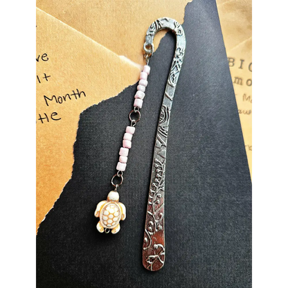 Beaded Metal Hook Bookmark - Handmade