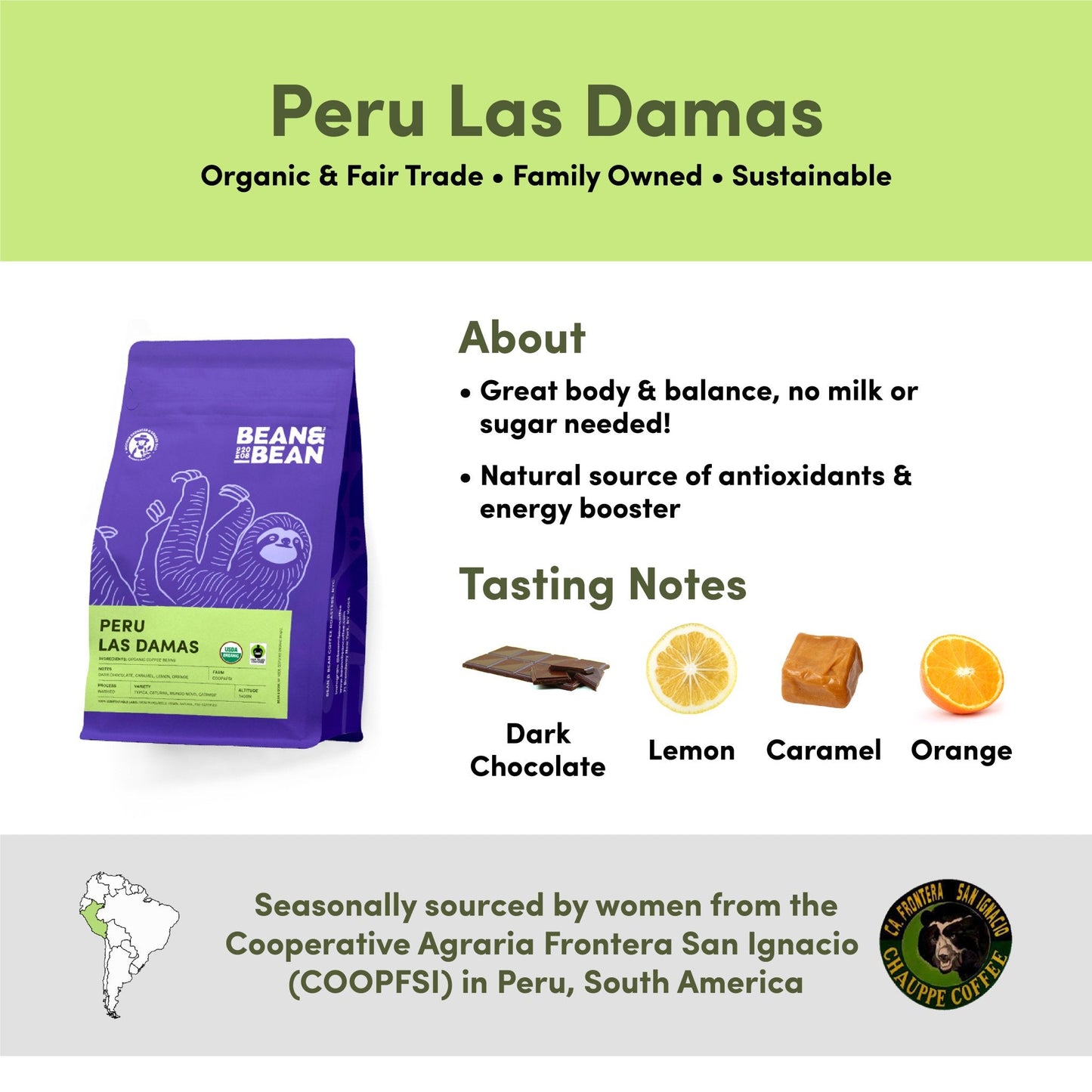 Bean & Bean Coffee Roasters Peru Las Damas Coffee