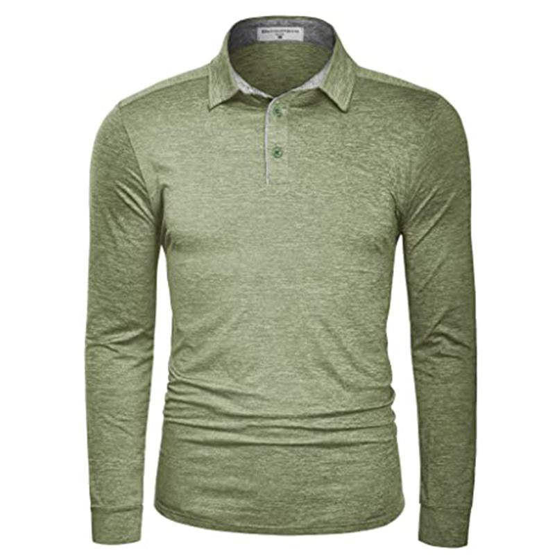 Men'S Solid Shirts New Style Casual Tshirts Polyester Henley Golf Polo Quick Dry Breathable Anit-Wrinkle Full Long Sleeve T-Shrit Tops New Arrival Summer Autumn Tee Menswear Underwear Plain Fabric