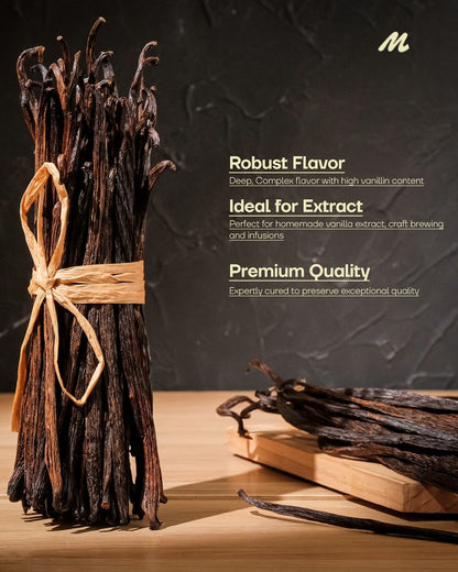 Premium Organic Madagascar Vanilla Beans – Grade A (50 Count)